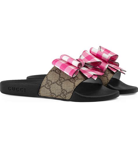 gucci slides bow|Gucci slides with butterfly.